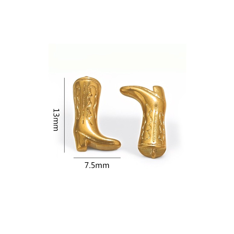 Gold color / 1 Piece Simple Retro Style Boot Shape Stainless Steel  Gold Color Women's Pendant Picture6